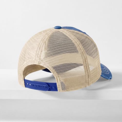 CHOK.LIDS Washed Trucker Hat Unstructured Distressed Pigment Dyed Cap - color: (Royal)