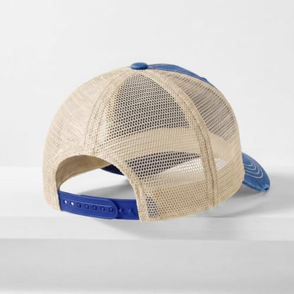 CHOK.LIDS Washed Trucker Hat Unstructured Distressed Pigment Dyed Cap - color: (Royal)