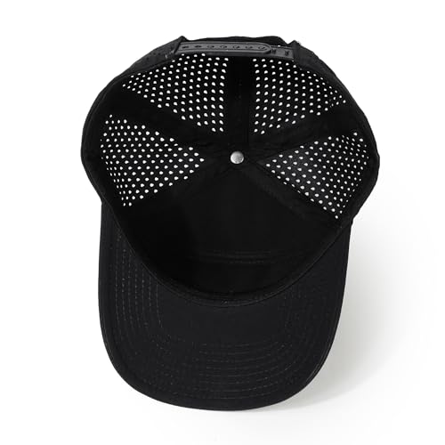 HH HOFNEN Quick Dry Baseball Cap Snapback Golf Trucker Hat for Man Women - color: 1-black