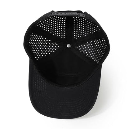 HH HOFNEN Quick Dry Baseball Cap Snapback Golf Trucker Hat for Man Women - color: 1-black