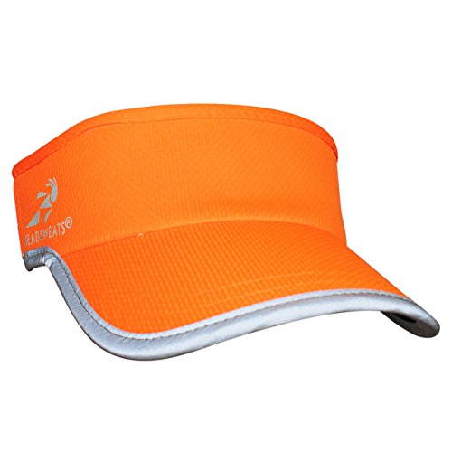 Headsweats Unisex Adult Lightweight Performance Running Reflective Visor - color: Hi Viz Orange