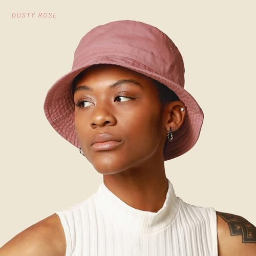 Hot Summer Bucket Hat - Trendy Cotton Sun Hat for Beach, Golf, Fishing - color: Camel
