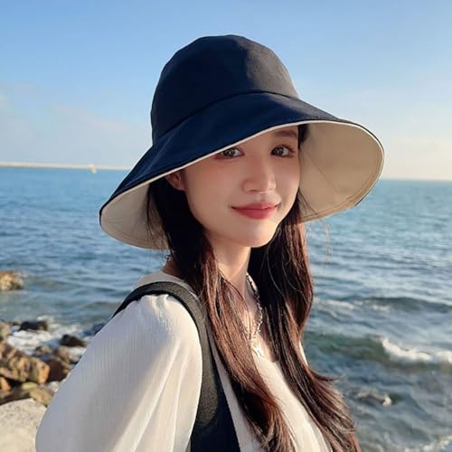 Gogobear Womens Sun Hats Summer UPF 50+ Wide Brim Beach Sun Hat - color: Black