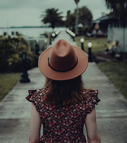 Lisianthus Women Belt Buckle Fedora Hat - color: Brown