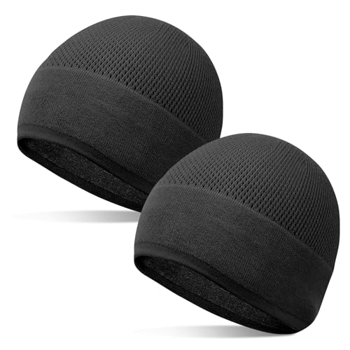 Bamboo Lightweight Skull Cap Beanie Hat for Men Women, Soft and Comfy Sleep Cap Watch Hat - color: Black/Black