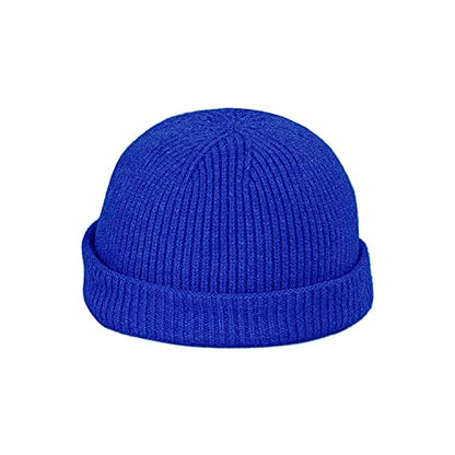 Croogo Brimless Hat Beanie Docker Cap Rolled Cuff Worker Sailor Skullcap - color: Ct47-royal Blue