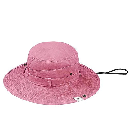Clakllie Reversible Packable Boonie Fishing Hat UV Protection Sun Beach Hat - color: S-hjy6-pink