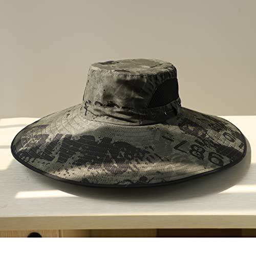 HUAMULAN Men Women 6" Wide Brim Sun Hat Summer Fishing Hats UV Protection - color: Hyp002-junlv-smo