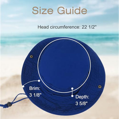 Bucket Hat UV Protection Sun Hat, Boonie Fishing Safari Hats for Outdoors - color: Royal Blue