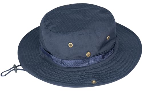 Rosoz Sun Hats for Men Women Bucket Hat UPF Protection Wide Brim Boonie Hat - color: 1pack-navy Blue