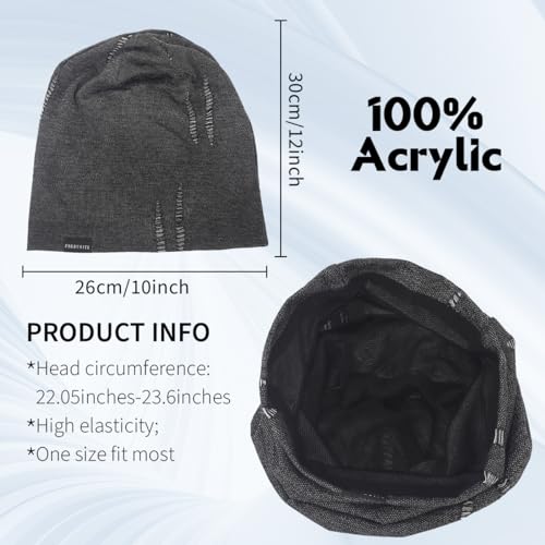 Ruphedy Men Slouchy Beanie Summer Long Oversize Thin Lightweight Skull Cap B011h - color: B402-grey, size: One Size