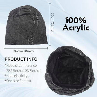 Ruphedy Men Slouchy Beanie Summer Long Oversize Thin Lightweight Skull Cap B011h - color: B402-grey, size: One Size