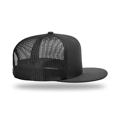 Richardson 511 Wool Blend Flatbill Trucker Snapback Adjustable Cap - color: Black