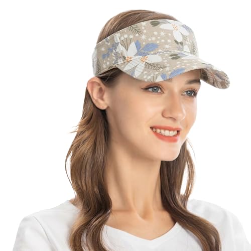 ZLYC Print Sports Sun Visors for Women Girls - color: Flower Green