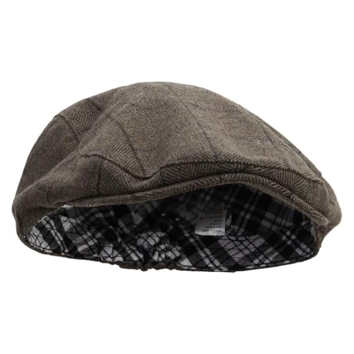 Big Size Plaid Regular Ivy Cap - color: Tan, size: X-Large-XX-Large