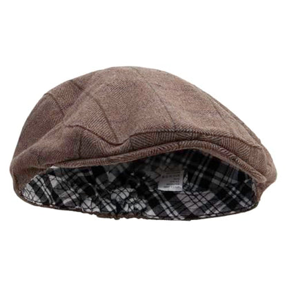 Big Size Plaid Regular Ivy Cap - color: Tan, size: X-Large-XX-Large
