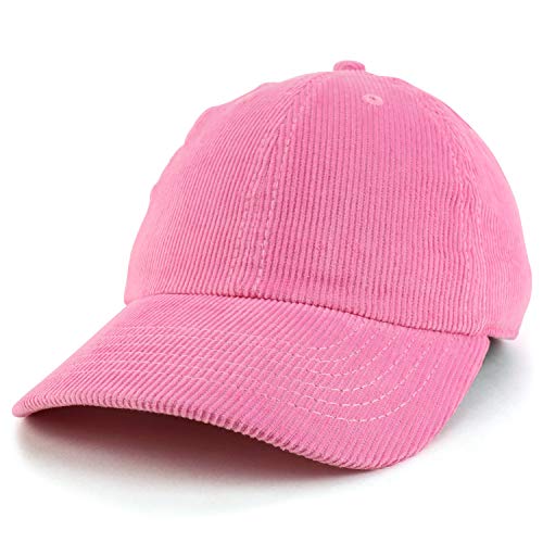 Trendy Apparel Shop Cotton Corduroy Unstructured Baseball Cap Dad Hat - color: Light Pink