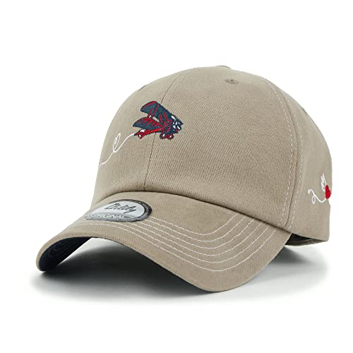 ililily Rhinestone Cotton Cadet Cap Vintage Distressed Cotton Military Army Hat - color: Beige Cessna