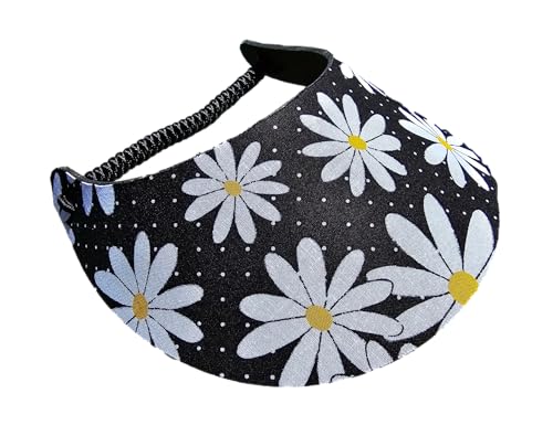 Women's Flower Design Lightweight Packable Foam Visor for Sun Protection & Outdoor Activities - color: Daisy 9