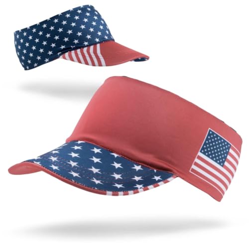 Gone For a Run Running Visor - Comfort Performance - One Size Fits Most - color: Red White & Blue