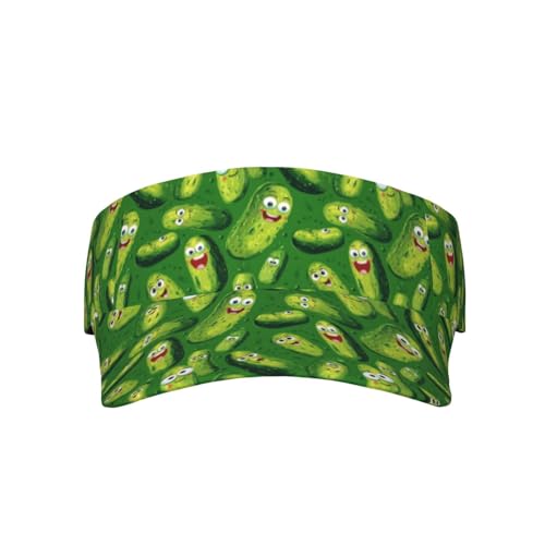 Unisex Adjustable Sports Sun Visor - color: Happy Pickle
