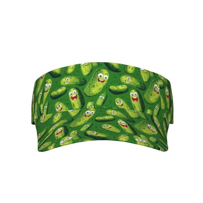 Unisex Adjustable Sports Sun Visor - color: Happy Pickle