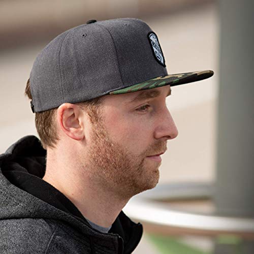 Richardson Unisex 511 Flatbill Trucker Adjustable Snapback Baseball Cap - color: Heather Charcoal/White