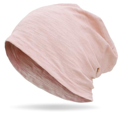 vidsel 100% Cotton Slouchy Beanie, Lightweight Summer Hats for Women Men - color: 1pc Pink, size: Large