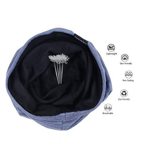 Ruphedy Men Slouchy Beanie Summer Long Oversize Thin Lightweight Skull Cap B011h - color: Blue, size: One Size