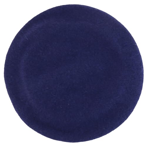 Trendy Apparel Shop Plain Solid French Wool Beret Hat - color: Navy