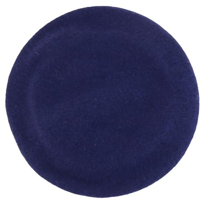 Trendy Apparel Shop Plain Solid French Wool Beret Hat - color: Navy