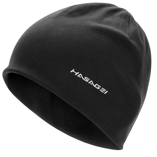 HASAGEI Beanies Skull Caps for Men, Women Warm Helmet Liner Cycling Cap Soft Lightweight Beanie Hat Antistatic Running Beanie - color: Black