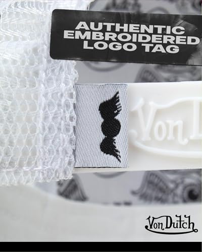 Von Dutch Unisex Trucker Hat - Retro Classic Solid Color Mesh Back Snapback Baseball Cap for Men & Women. - color: White