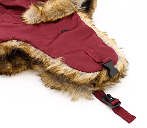 Wool Blend Aviator Trapper hat Trooper Ear Flaps Ushanka Eskimo Russian Warm Winter Cold… - color: Burgundy Classic Solid
