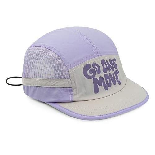 Clakllie Quick Dry 5 Panel Running Hat Breathable Mesh Hat Two-Tone Short Brim Hats Lightweight Baseball Cap Summer Sport Cap - color: Cdus-bssd2504-purple