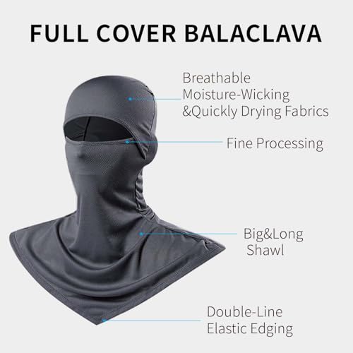 Balaclava Face Mask, UV Protection Lightweight & Quick-Drying Full Face Cover for Men Women Outdoors Activities - color: Gray