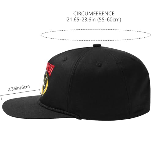 BASSDASH Embroidered Soft Top Flat Brim Duck Hat Snapback Cap for Hunting, Fishing, and Outdoor Activities - color: Black/Largemouth Bass