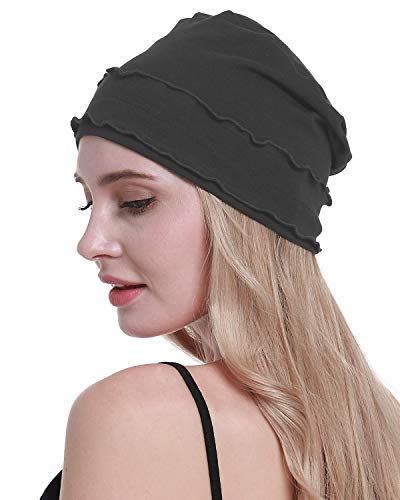 osvyo Chemo Headwear Turban Cap for Women - Cancer Beanie Hair Loss Sealed Packaging - color: Cotton Medium-grey