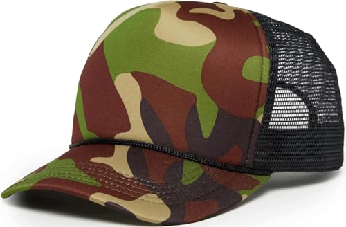Funky Junque Blank Mesh Foam Lightweight Snapback Trucker Hat - color: Camo