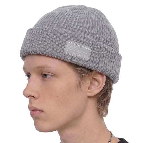 UNDERCONTROL Winter Trawler Fisherman Beanie Men Women Unisex Stylish Plain Docker Skull Hat Roll up Watch Cap Color Pack - color: Reflect Grey