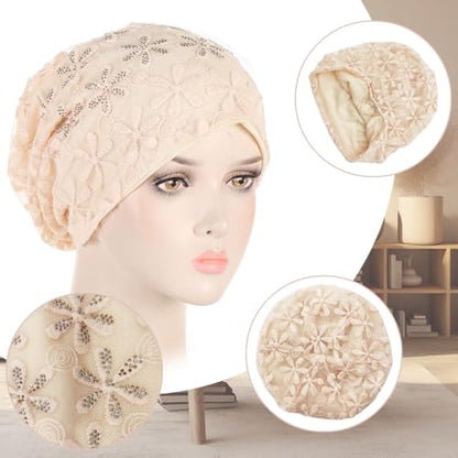 Crochet Slouchy Beanie Hat Turbans Headware for Women - color: Bea04 - Beige