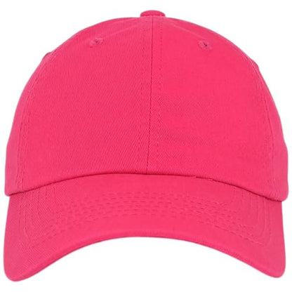 E BY ELIDAN Classic Dad Hat Cotton, Low-Profile Plain Baseball Cap, Adjustable, Breathable and Packable - color: Hot Pink