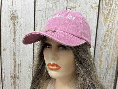 Embroidered Baseball Caps for Men and Women - color: Bad Hair Day (Washed Pink)