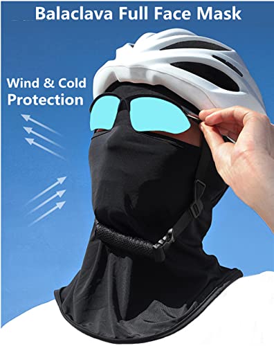 bodbop Balaclava Ski Face Mask Windproof Full Head Mask Sun UV Protection Face Cover for Men Women Outdoor Sports Cycling Cap - color: Black