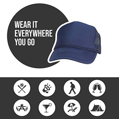 2 Packs Baseball Caps Blank Trucker Hats Summer Mesh Cap (2 FOR Price of 1) - color: Navy