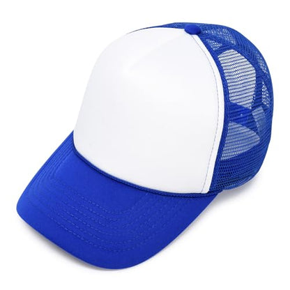 DALIX Two Tone Trucker Hat Summer Mesh Cap with Adjustable Snapback Strap - color: Royal Blue, size: One Size