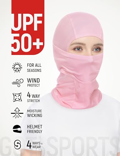 UPF 50+ Balaclava Ski Mask for Men Women - UV Face Mask Motorcycle Shiesty - color: Pink