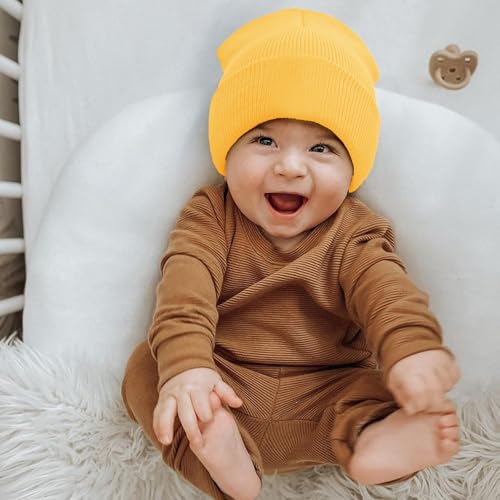 UTTPLL Baby Boy Girl Knit Warm Baby Hats Thick Soft Toddler Beanies Slouchy Ribbed Cuffed Beanie for Boys Girls - color: Sapphire Blue