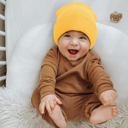 UTTPLL Baby Boy Girl Knit Warm Baby Hats Thick Soft Toddler Beanies Slouchy Ribbed Cuffed Beanie for Boys Girls - color: Sapphire Blue