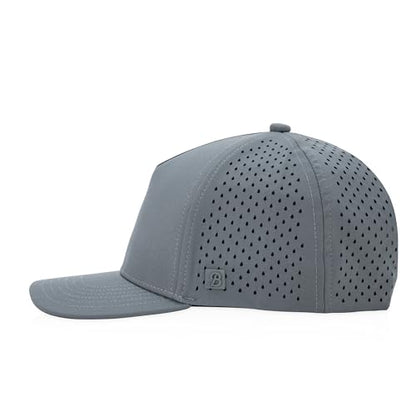 Gilbert Performance 5‑Panel Snapback Hat – Adjustable Flat Bill Cap, Breathable Mesh, Water‑Repellent Fabric, Unisex - color: Dark Grey